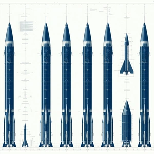 There Are Five Rockets Lined Up In A Row, Each With A Different Length
