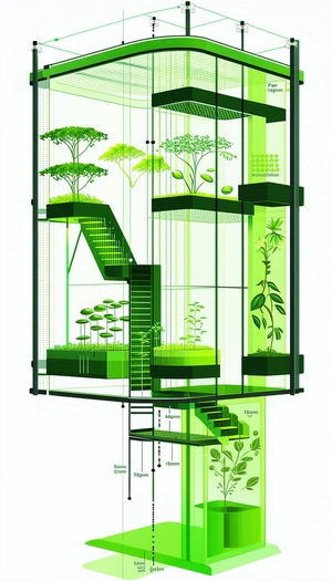 A Large, Multi-tiered Greenhouse Filled With Various Plants