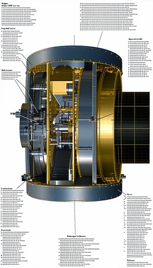 A Large, Round, Metallic Structure Is Shown In A Diagram, With Various Parts Labeled
