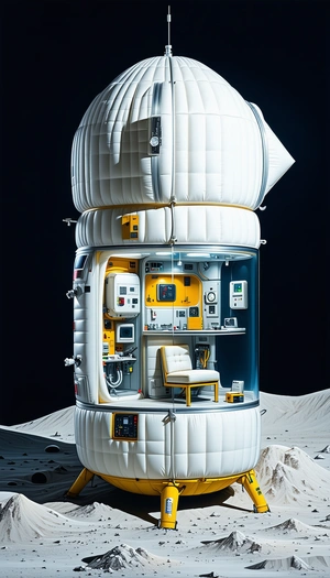 A Large White Spacecraft With A White Interior