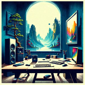 Entertainment Technology In (design:1.21) Studio With Painting Room