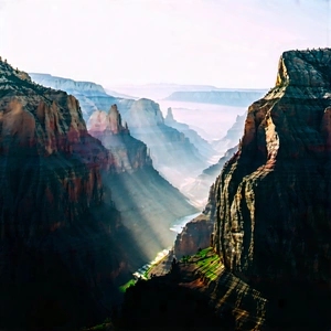 Nature Woodcut Print: Canyon During Foggy Morning With Captures Breathtaking
