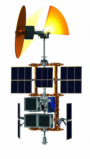 A Large, Futuristic Spacecraft With A Solar Panel On Top