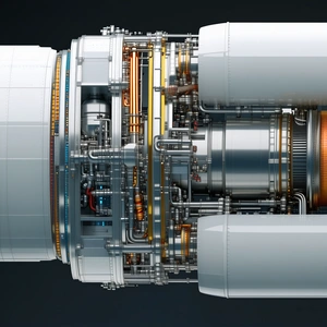 A Large Engine Is Shown In A Close-up View