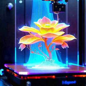 3d Printer With Holographic Projection With Printed Tree