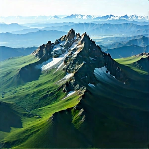 Nature Blender Artwork: Aerial View Of Mountain Range With Majestic Mountain