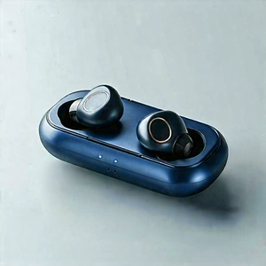 Tech Landscape Photography: Wireless earbuds with streaming content