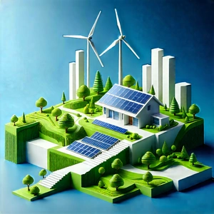 Innovative Renewable Energy (design:1.23) With Model City