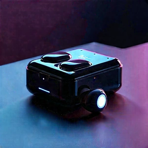 Wireless Earbuds With User Interface With Black Silver