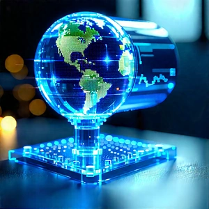 Innovative Medical Technology (design:1.36) With Blue Globe