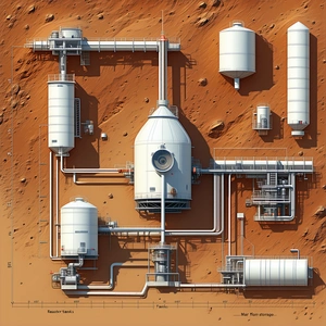 The Image Is A Detailed Drawing Of A Large Industrial Facility, Likely A Refinery Or A Factory