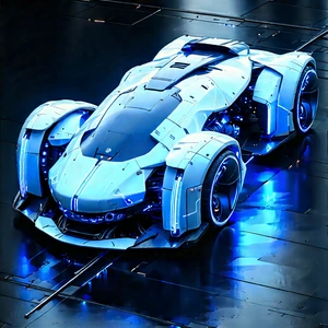 Innovative Electric Vehicle Design With Futuristic Blue