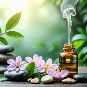 Lifestyle Product Photography: Wellness Scene With Aromatherapy With Beautiful Scene