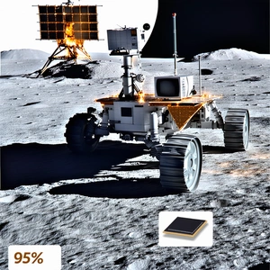 A White Robotic Vehicle On A Rocky Surface, Possibly On The Moon