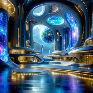 Futuristic Innovation Hub With Futuristic Scene,