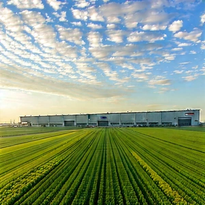 Agricultural Technology In Manufacturing Facility With Large, Open