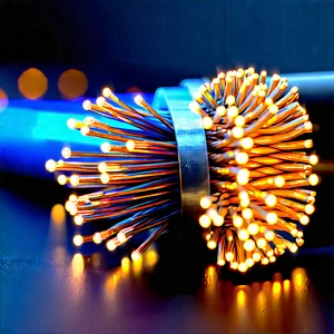 Close-up Of Fiber Optic Cables With Close-up Bunch