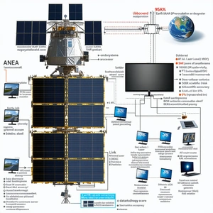 The Image Is A Diagram Showing The Relationship Between A Space Satellite And A Television