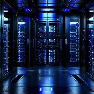 (futuristic:1.35) server room