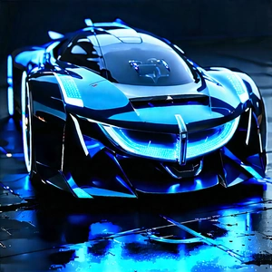 Innovative Electric Vehicle Design With Futuristic Blue