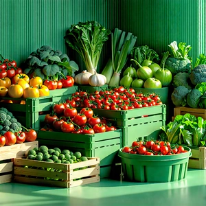 Urban 3d Render: Urban Farmers Market Scene With Large Display