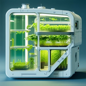A Large, White, And Futuristic-looking Structure With A Green Interior