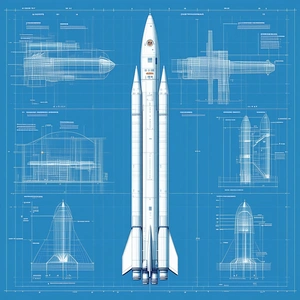 A Blue And White Space Shuttle Is Shown In A Series Of Diagrams