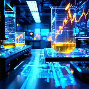 Financial Technology In Modern Laboratory With Image, There