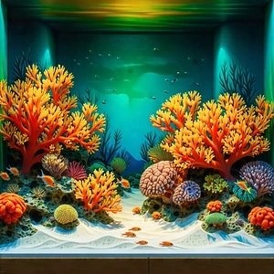 Nature Acrylic Painting: Coral reef in autumn colors