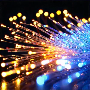 Close-up Of Fiber Optic Cables With Close-up Blue