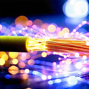 Close-up Of Fiber Optic Cables With Close-up Wire