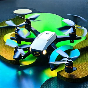 Drone With (digital:1.4) Artwork With Small Drone