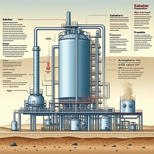 The Image Is A Large, Detailed Drawing Of A Factory, Specifically A Chemical Plant