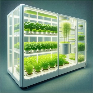 A Large Refrigerator Filled With Various Types Of Plants