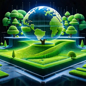 Agricultural Technology In Tech Office With Image, There