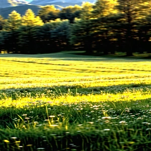 Nature Long Exposure Photography: Meadow During Golden Hour With Image, There