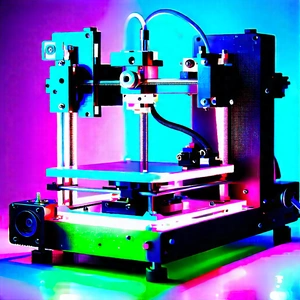 3d printer with neon accents