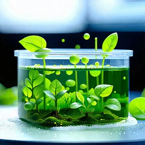 Agricultural Technology In (modern:1.42) Laboratory With Small Green