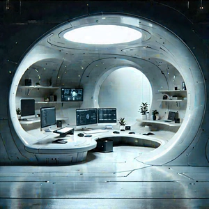Futuristic Tech Startup Office With Image, There