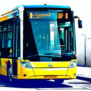 Urban Technical Illustration: (city:1.46) bus in arts district
