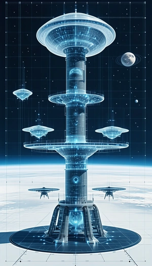 image, there large tower central
