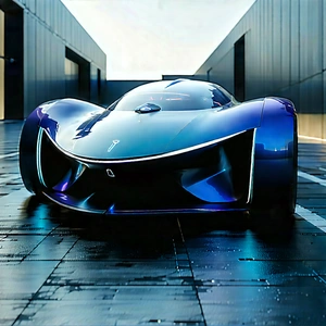 Innovative Electric Vehicle Design With Sleek Blue