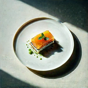 Abstract Food Photography: Minimalist Composition With Tonal Variation With Small Square
