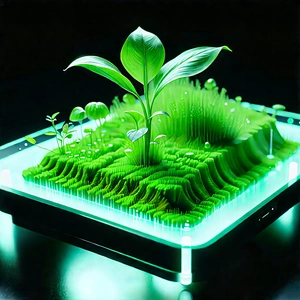 Agricultural Technology In Design Studio With Small Green