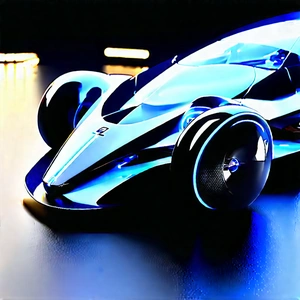 Innovative Electric Vehicle (design:1.34) With Futuristic Blue