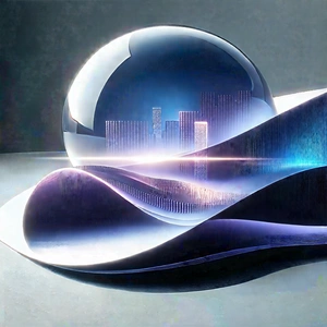 Digital Transformation Visualization With Large, Blue,