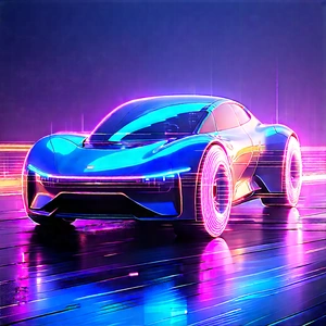 Innovative Electric Vehicle Design With Futuristic Blue