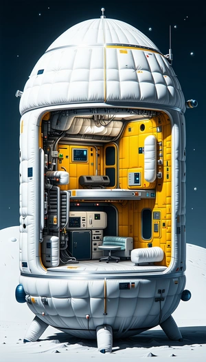 computer-generated illustration space station