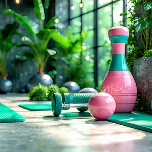 Lifestyle Hdr Photography: Wellness Scene With Fitness Equipment With Image, There