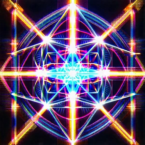 Abstract Cyberpunk Style: Sacred geometry with prismatic light